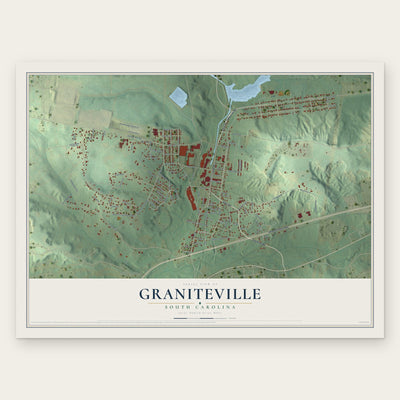 Graniteville, South Carolina map print, the full design