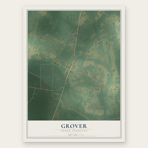 Grover, South Carolina map print, the full design