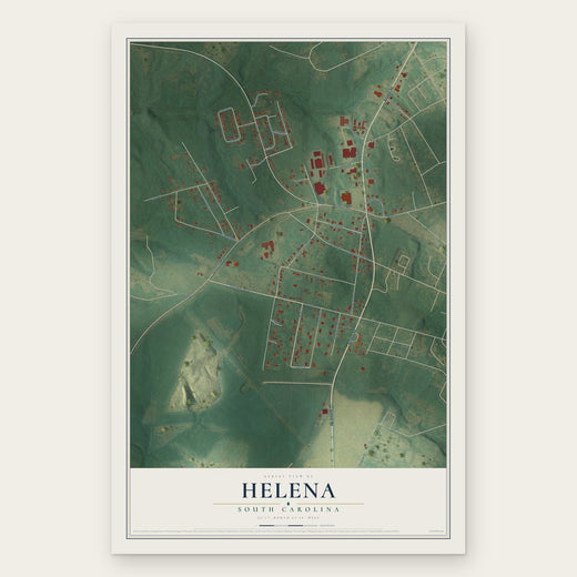 Helena, South Carolina map print, the full design