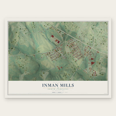 Inman Mills, South Carolina map print, the full design