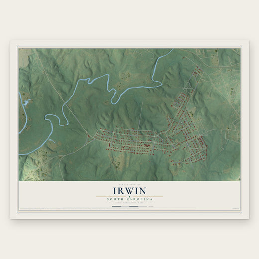 Irwin, South Carolina map print, the full design