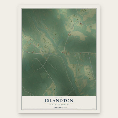 Islandton, South Carolina map print, the full design