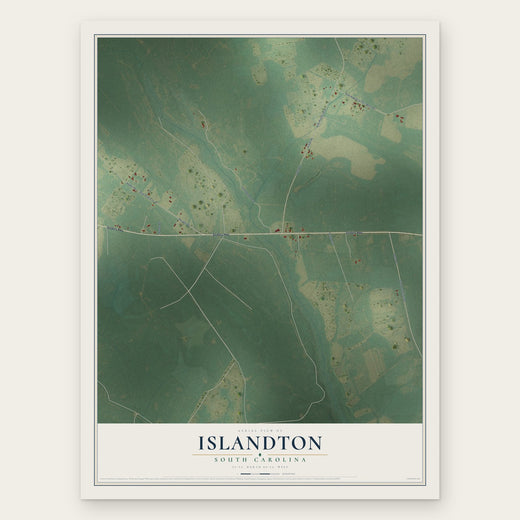 Islandton, South Carolina map print, the full design