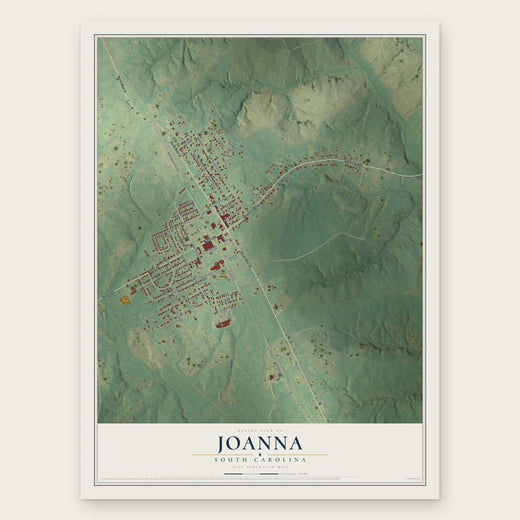 Joanna, South Carolina map print, the full design