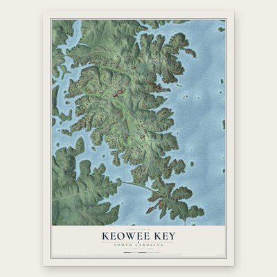 Keowee Key, South Carolina map print, the full design