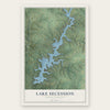Lake Secession, South Carolina map print, the full design