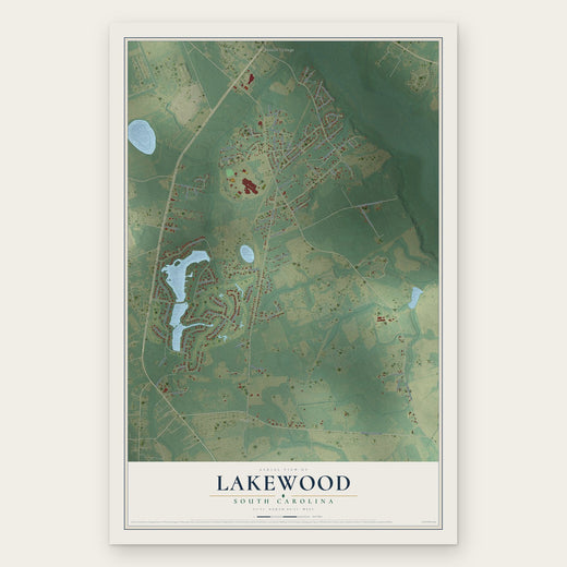 Lakewood, South Carolina map print, the full design