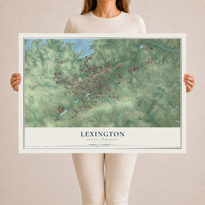 Map of Lexington, South Carolina, 24 x 36 inch unframed archival matte print