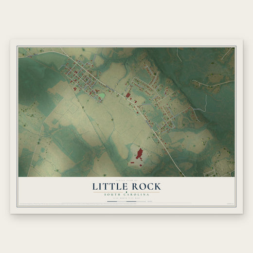 Little Rock, South Carolina map print, the full design