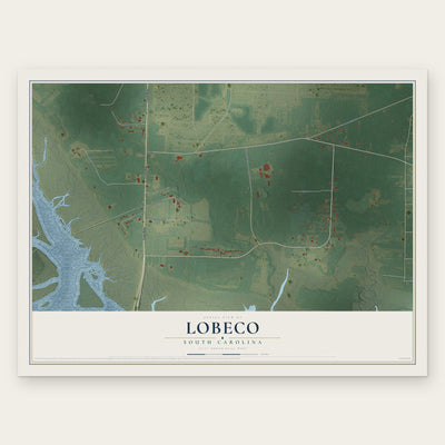 Lobeco, South Carolina map print, the full design