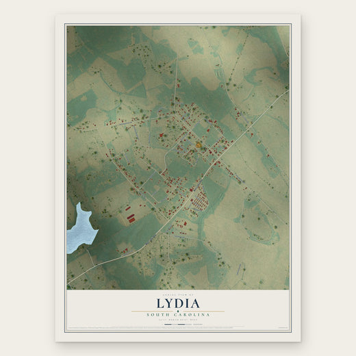 Lydia, South Carolina map print, the full design