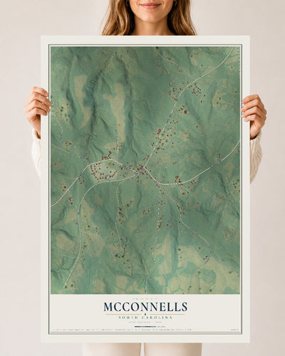 Map of McConnells, South Carolina, 24 x 36 inch unframed archival matte print