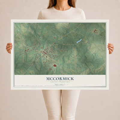 Map of McCormick, South Carolina, 24 x 36 inch unframed archival matte print