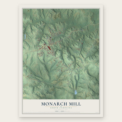 Monarch Mill, South Carolina map print, the full design