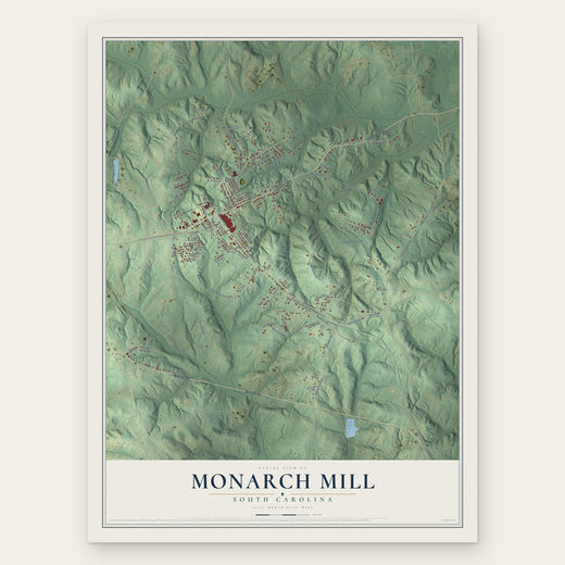 Monarch Mill, South Carolina map print, the full design
