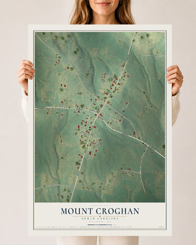 Map of Mount Croghan, South Carolina, 24 x 36 inch unframed archival matte print