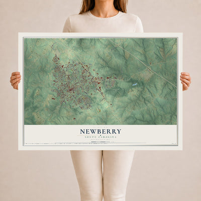 Map of Newberry, South Carolina, 24 x 36 inch unframed archival matte print