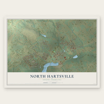 North Hartsville, South Carolina map print, the full design