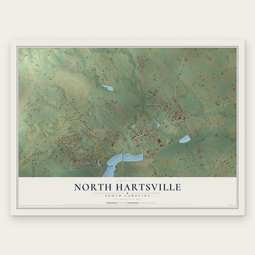 North Hartsville, South Carolina map print, the full design