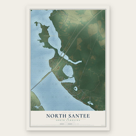 North Santee, South Carolina map print, the full design