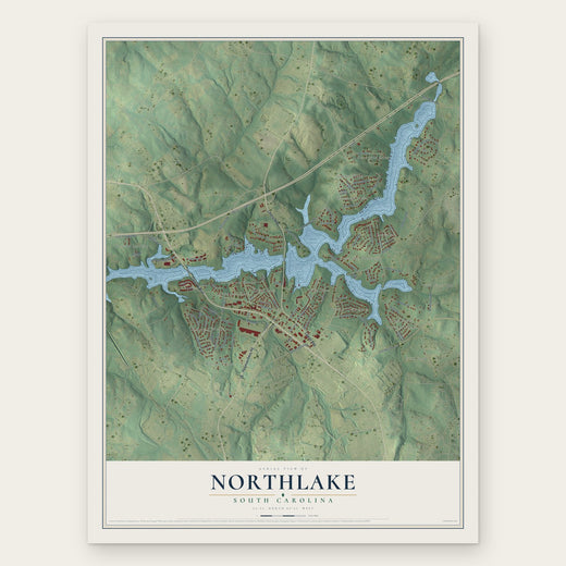 Northlake, South Carolina map print, the full design