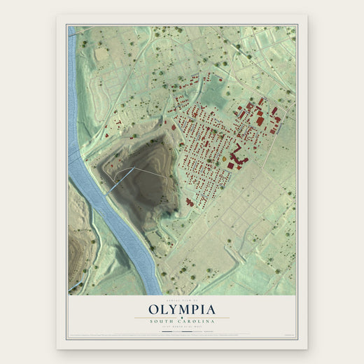 Olympia, South Carolina map print, the full design