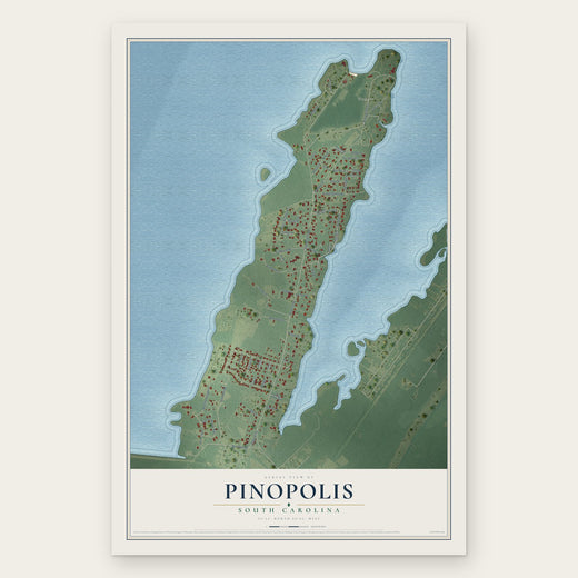 Pinopolis, South Carolina map print, the full design