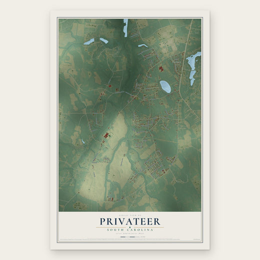 Privateer, South Carolina map print, the full design