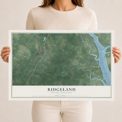 Map of Ridgeland, South Carolina, 12 x 18 inch unframed archival matte print