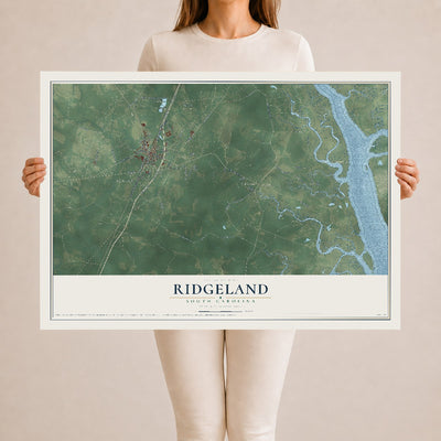 Map of Ridgeland, South Carolina, 24 x 36 inch unframed archival matte print