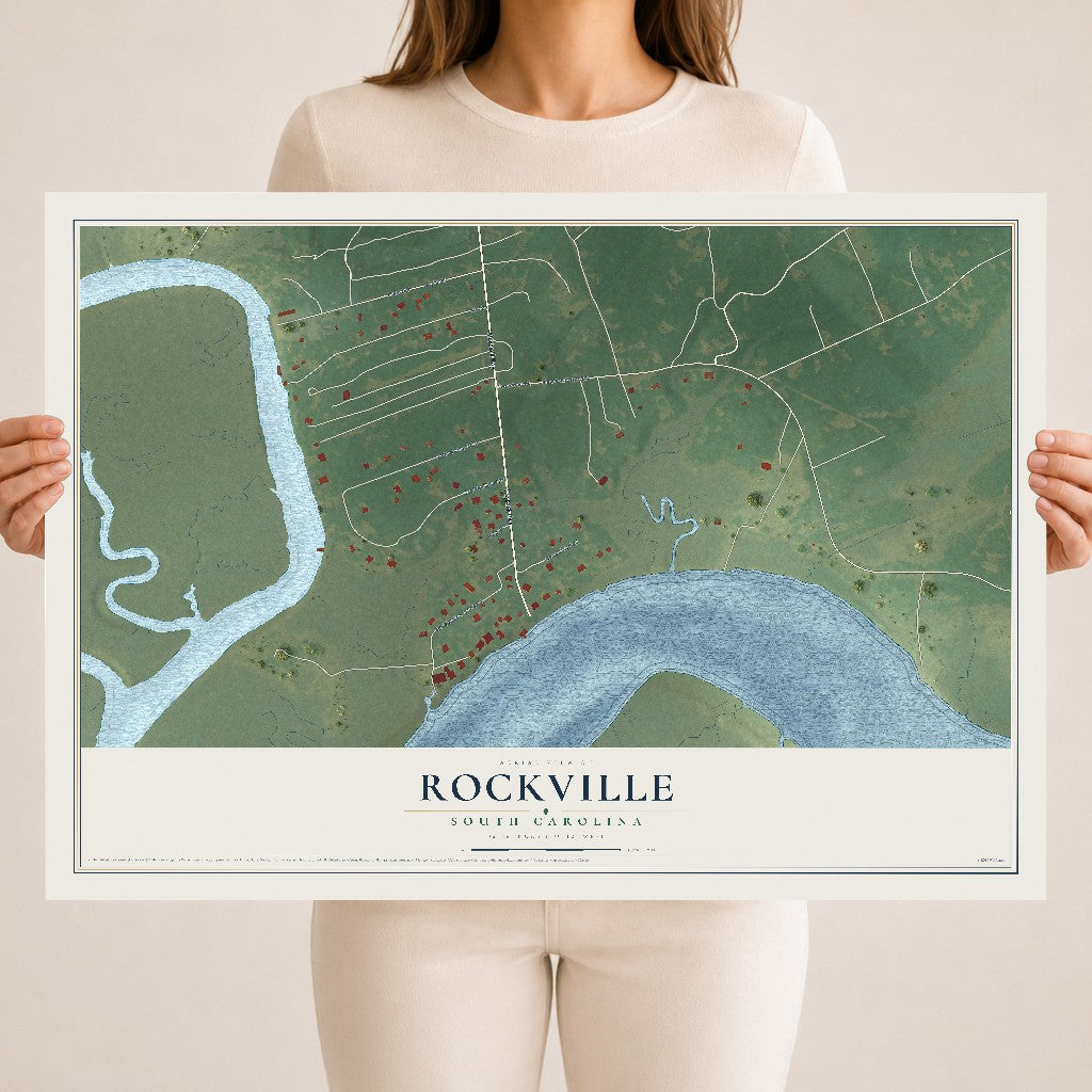 Map of Rockville, South Carolina, 18 x 24 inch unframed archival matte print
