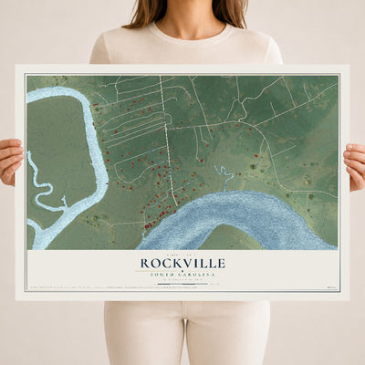 Map of Rockville, South Carolina, 18 x 24 inch unframed archival matte print