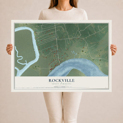 Map of Rockville, South Carolina, 24 x 36 inch unframed archival matte print