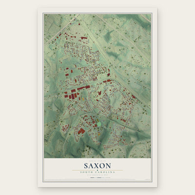 Saxon, South Carolina map print, the full design