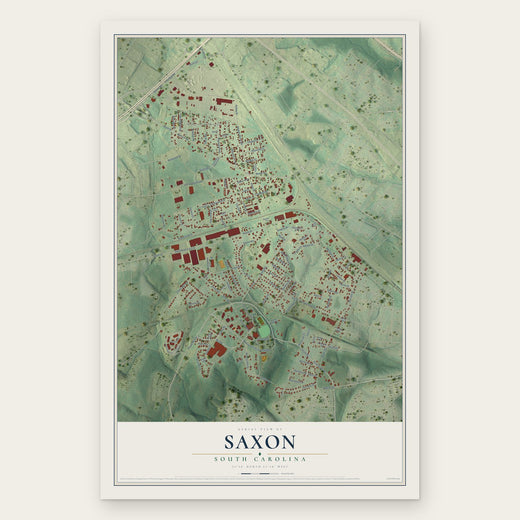 Saxon, South Carolina map print, the full design