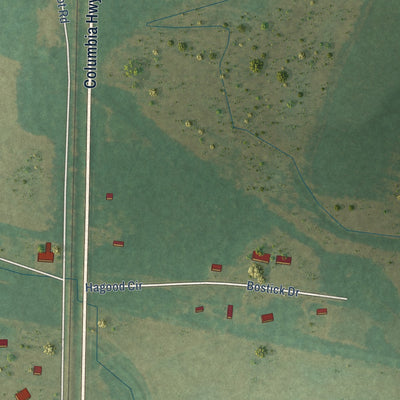 Second close-up of the map of Scotia, South Carolina print showing more streets and buildings
