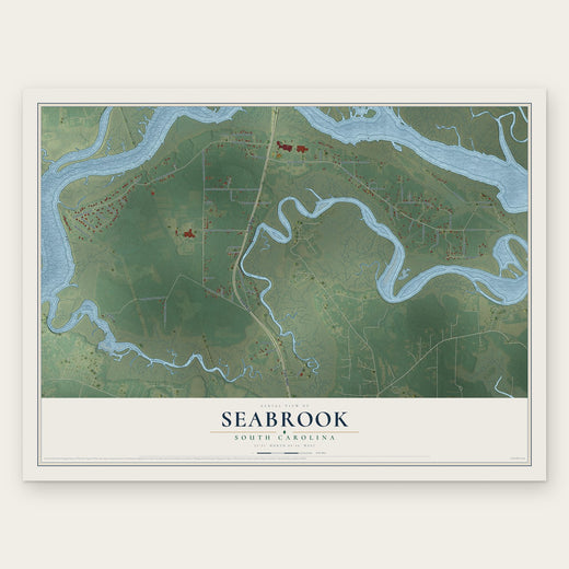 Seabrook, South Carolina map print, the full design