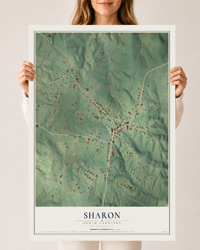 Map of Sharon, South Carolina, 24 x 36 inch unframed archival matte print