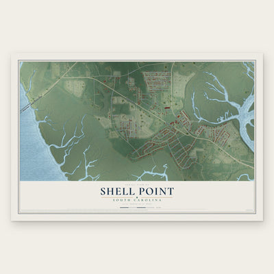 Shell Point, South Carolina map print, the full design