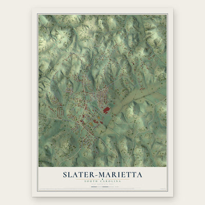 Slater-Marietta, South Carolina map print, the full design