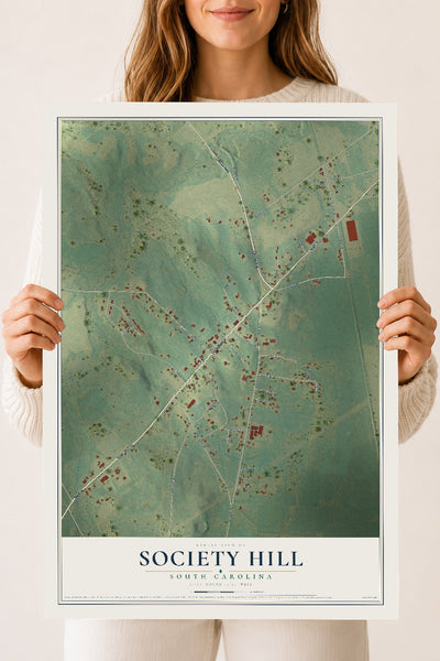 Map of Society Hill, South Carolina, 18 x 24 inch unframed archival matte print