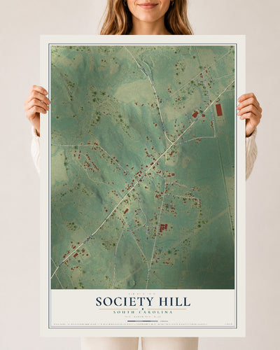 Map of Society Hill, South Carolina, 24 x 36 inch unframed archival matte print