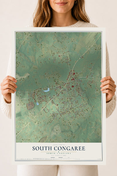 Map of South Congaree, South Carolina, 18 x 24 inch unframed archival matte print