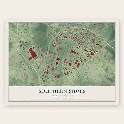 Southern Shops, South Carolina map print, the full design