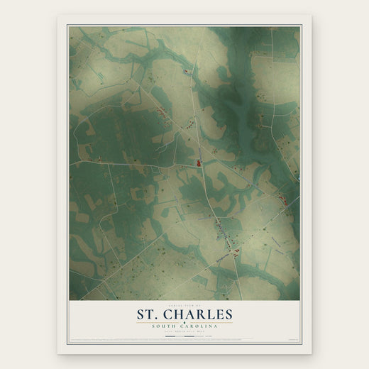 St. Charles, South Carolina map print, the full design