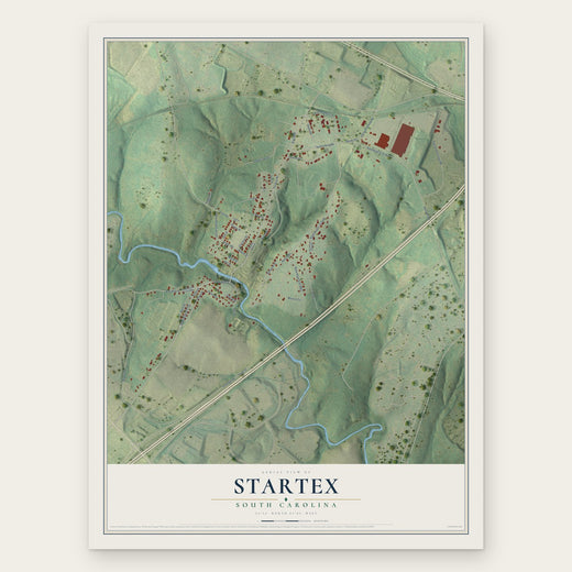 Startex, South Carolina map print, the full design