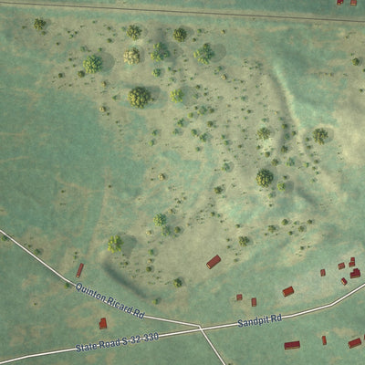 Second close-up of the map of Summit, South Carolina print showing more streets and buildings