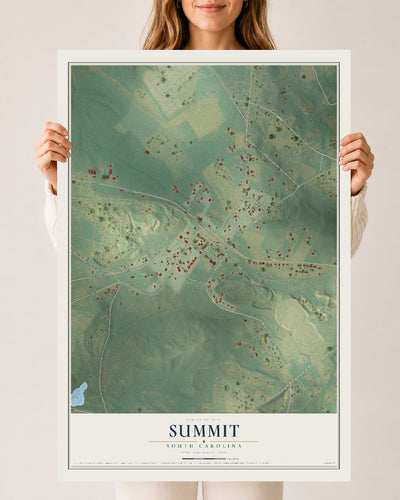 Map of Summit, South Carolina, 24 x 36 inch unframed archival matte print