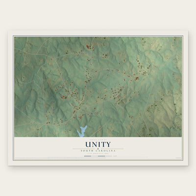 Unity, South Carolina map print, the full design