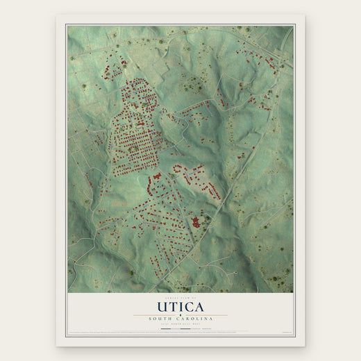 Utica, South Carolina map print, the full design